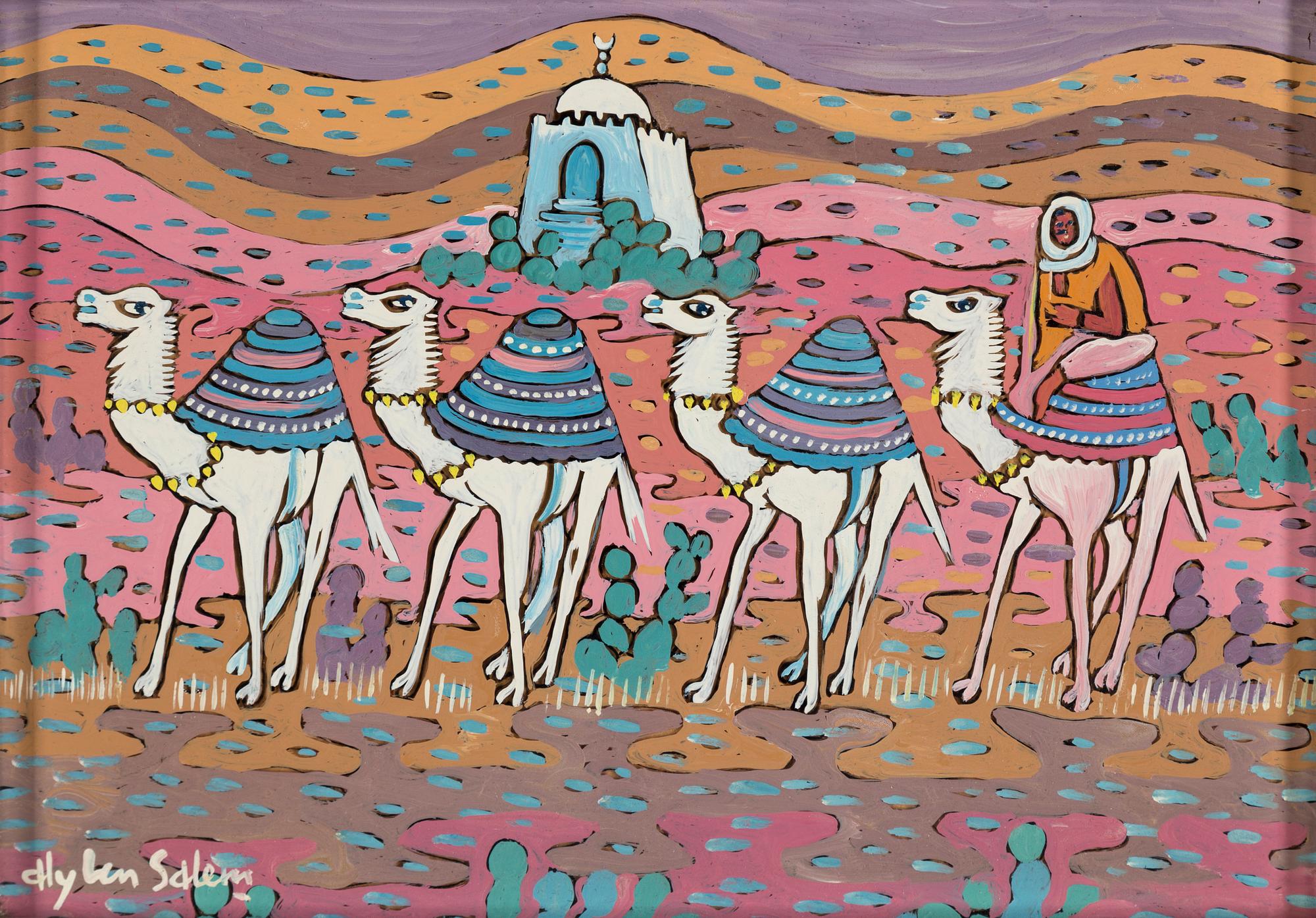 ALY BEN SALEM, mixed media on glass.