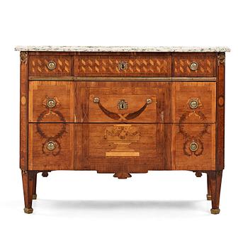 A Gustvian late 18th century commode attributed to Anders Lundelius.