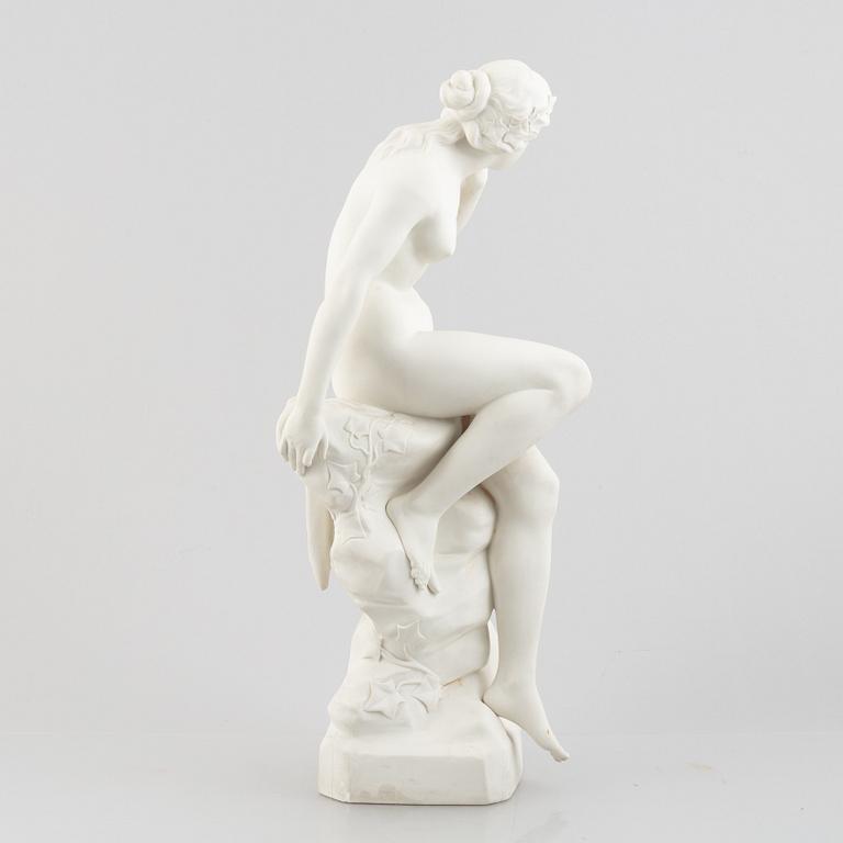 A biscuit porcelain sculpture, Gustafsberg, dated 1905.