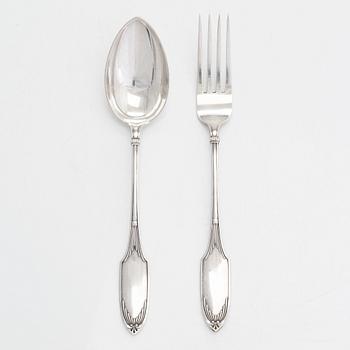 Bracia Hempel, tarjoiluottimet, hopeaa, Varsova n. 1900.