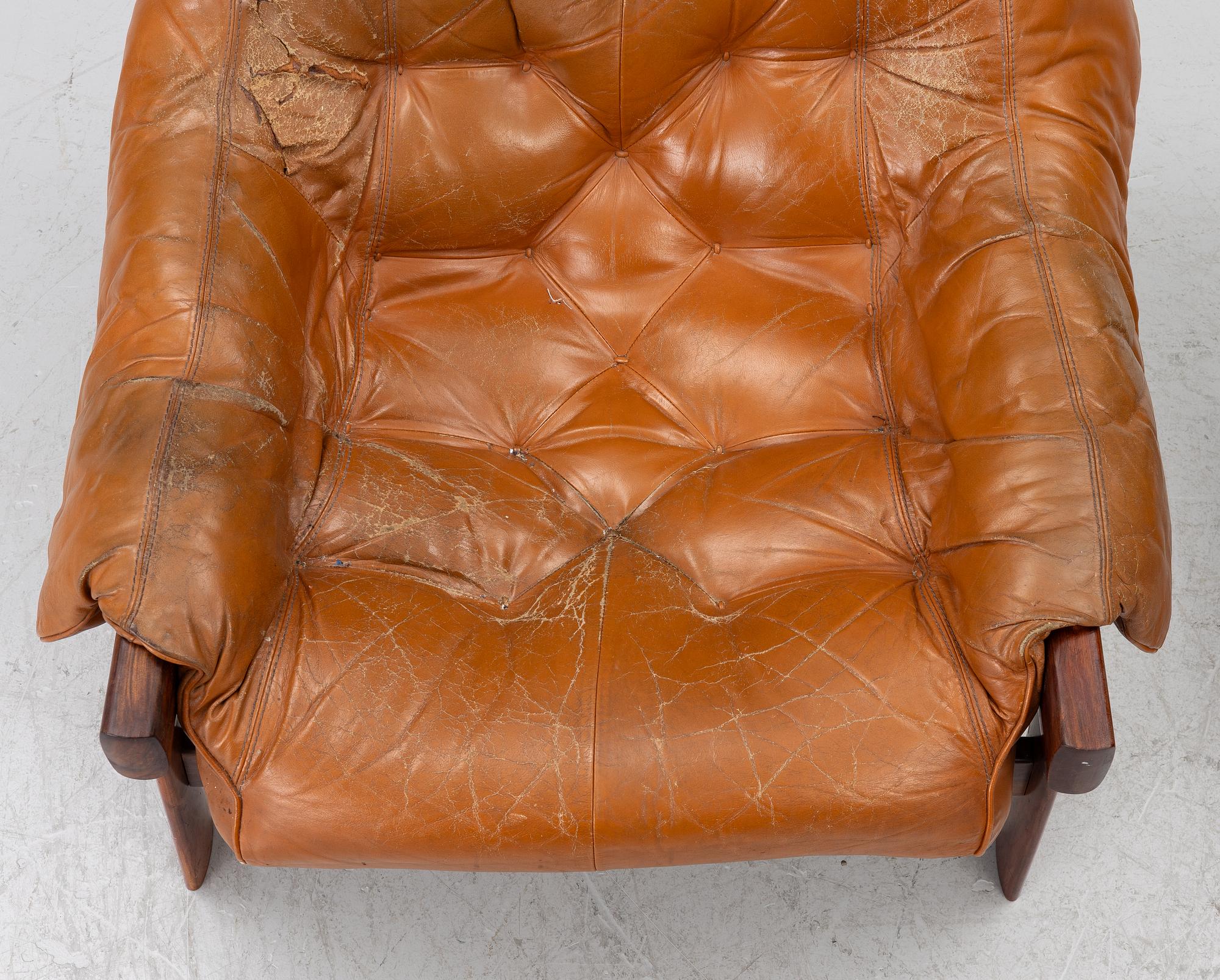 Percival Lafer, armchair with footstool, Lafer MP, Brazil, 1960s/70s.