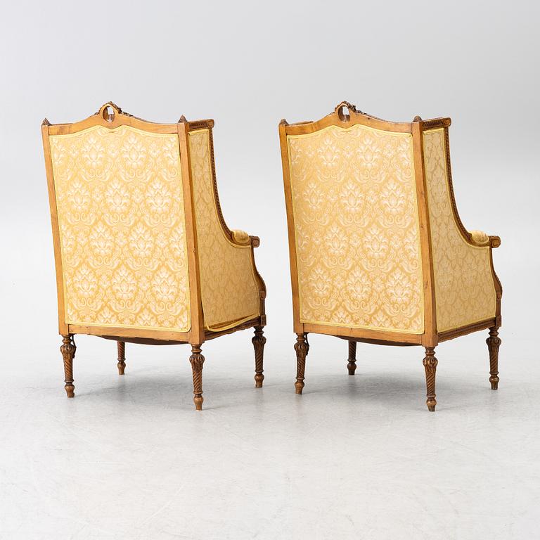 A pair of Louis XVI-style armchairs, around 1900.