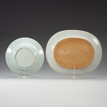A famille rose serving dish and four soup dishes, Qing dynasty, Qianlong (1736-95).