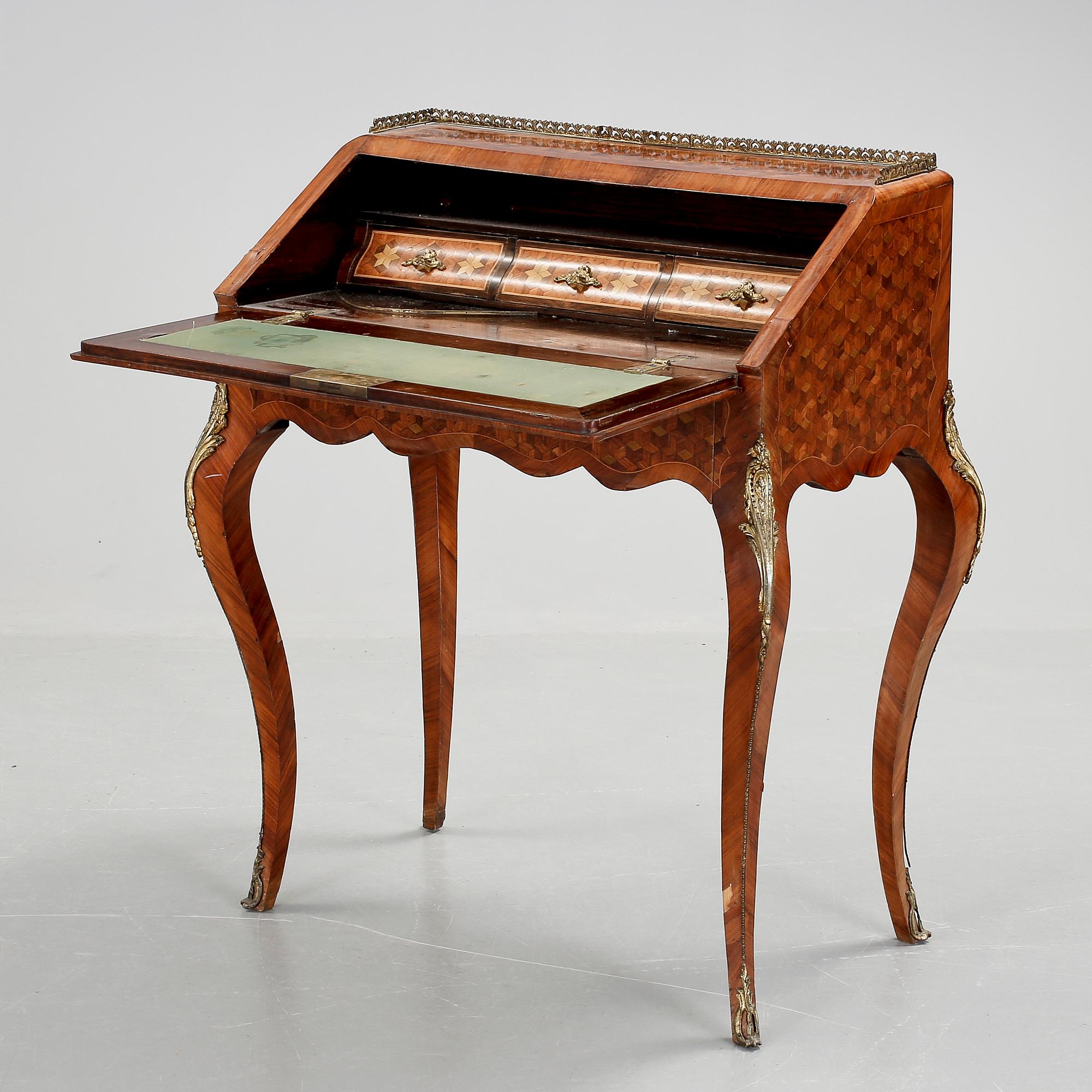 SEKRETÄR, rokoko-stil, 1800-talets andra hälft, Frankrike, Paris, signerad "Coignard".