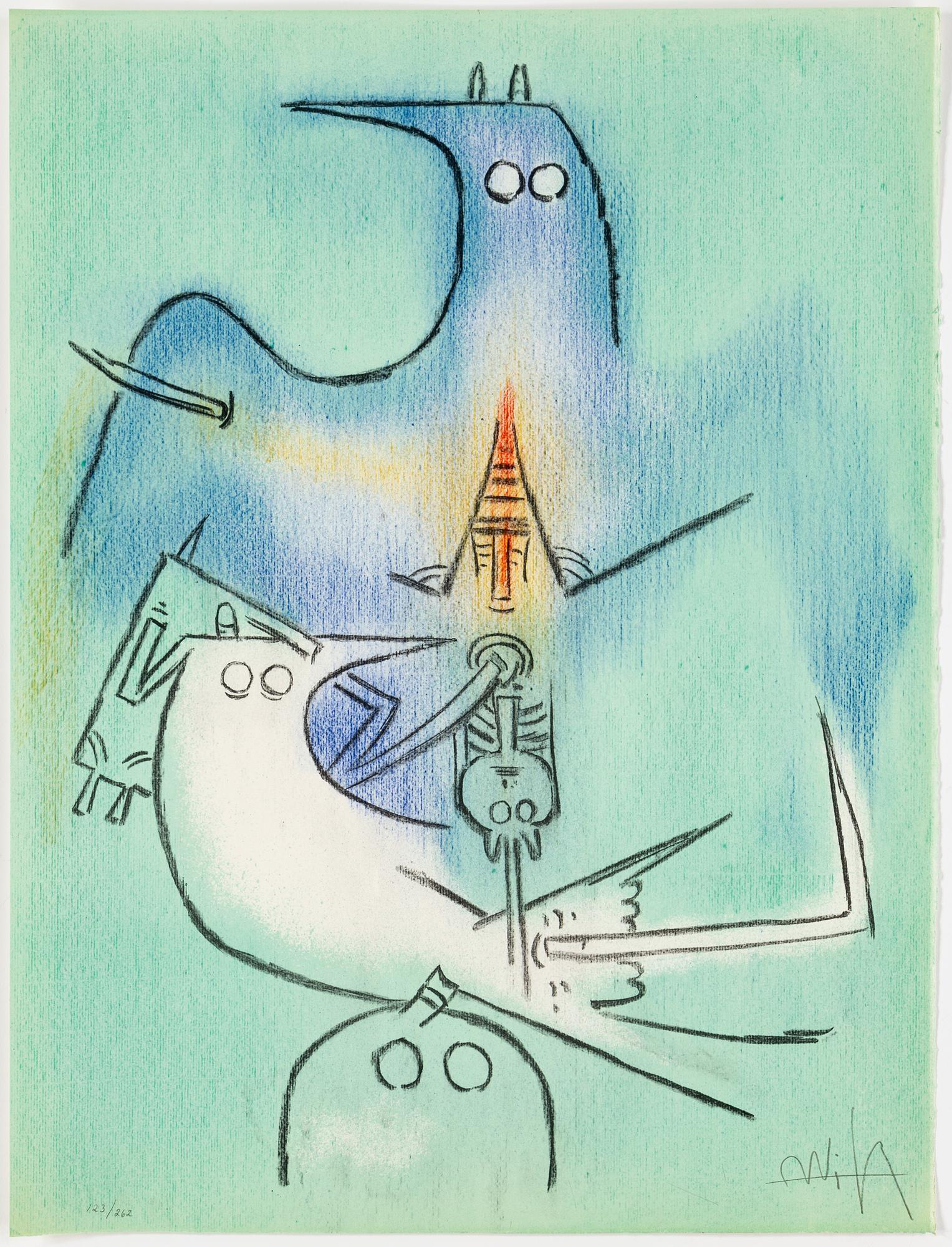 WIFREDO LAM, PORTFOLIO with 10 lithographs in colour, signed 123/262.
