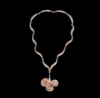 COLLIER MED HÄNGE, sterlingsilver, Theresia Hvorslev, MEMA, Lidköping. Vikt ca 103 g.