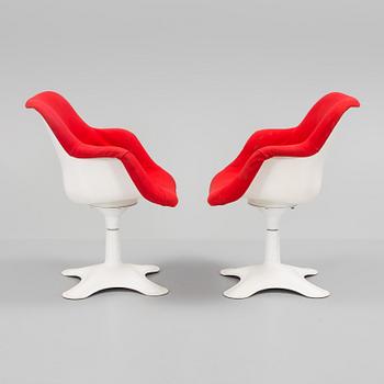 YRJÖ KUKKAPURO, a pair of 'Karuselli' armchairs from Haimi, Finland, 1980's.