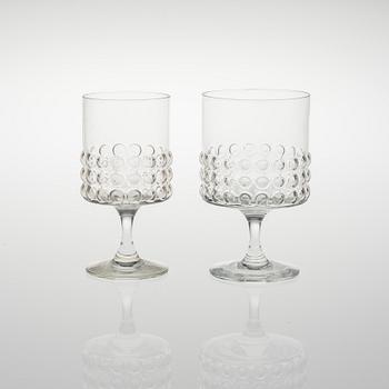 NANNY STILL, KANNA samt GLAS PÅ FOT, 5 + 1 ST, glas, "Grappo", Nanny Still, Riihimäen Lasi.