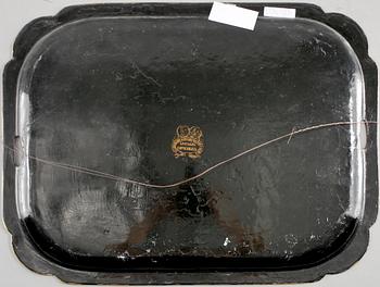 BRICKA, målad plåt, Ryssland, 1800/1900-tal.