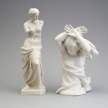 TWO PARIAN FIGURES, Gustafsberg 1907 and 1913.