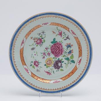 Tallrikar, 5 st, porslin, Kina, Qianlong (1736-95).
