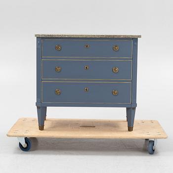 A Gustavian style chest of drawers, mid 20th Century.