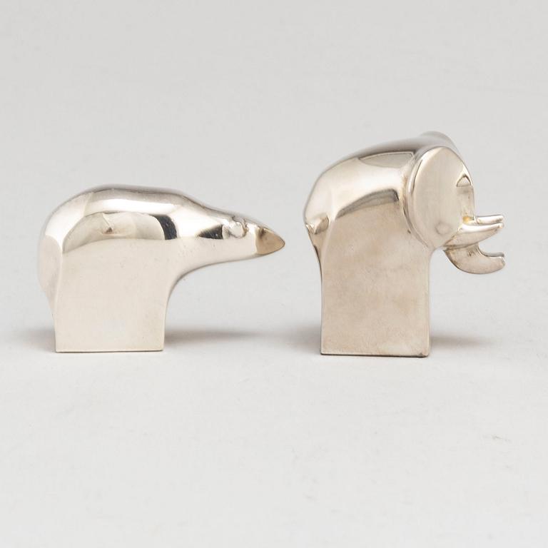 GUNNAR CYRÉN, two silver plated figurines Dansk Design Japan later part of the 20th century.