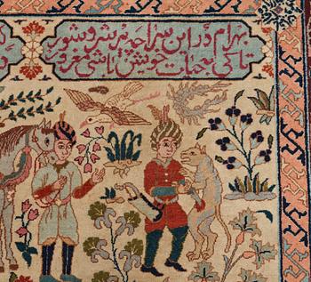 A CARPET, a semi-antique Tabriz figural, ca 327-333,5 x 236,5-240 cm.