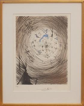 SALVADOR DALÍ, handkolorerad torrnålsetsning på japanpapper, signerad och numrerad E.A.