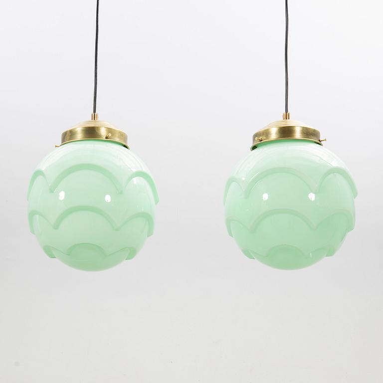 Ceiling lamps, a pair, functionalism, 1940s.