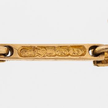 Björn Weckström, An 18K gold necklace "Thai" with an 8/8-cut diamond ca. 0.02 ct. Lapponia 1978.