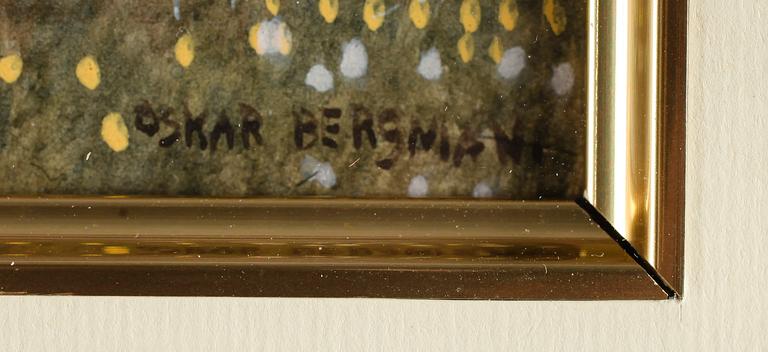 OSKAR BERGMAN, akvarell, signerad.