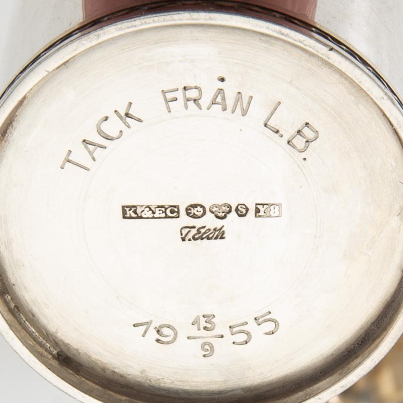 Cups/Bowls 6 pcs mostly CG Hallberg silver, first half of the 20th century.