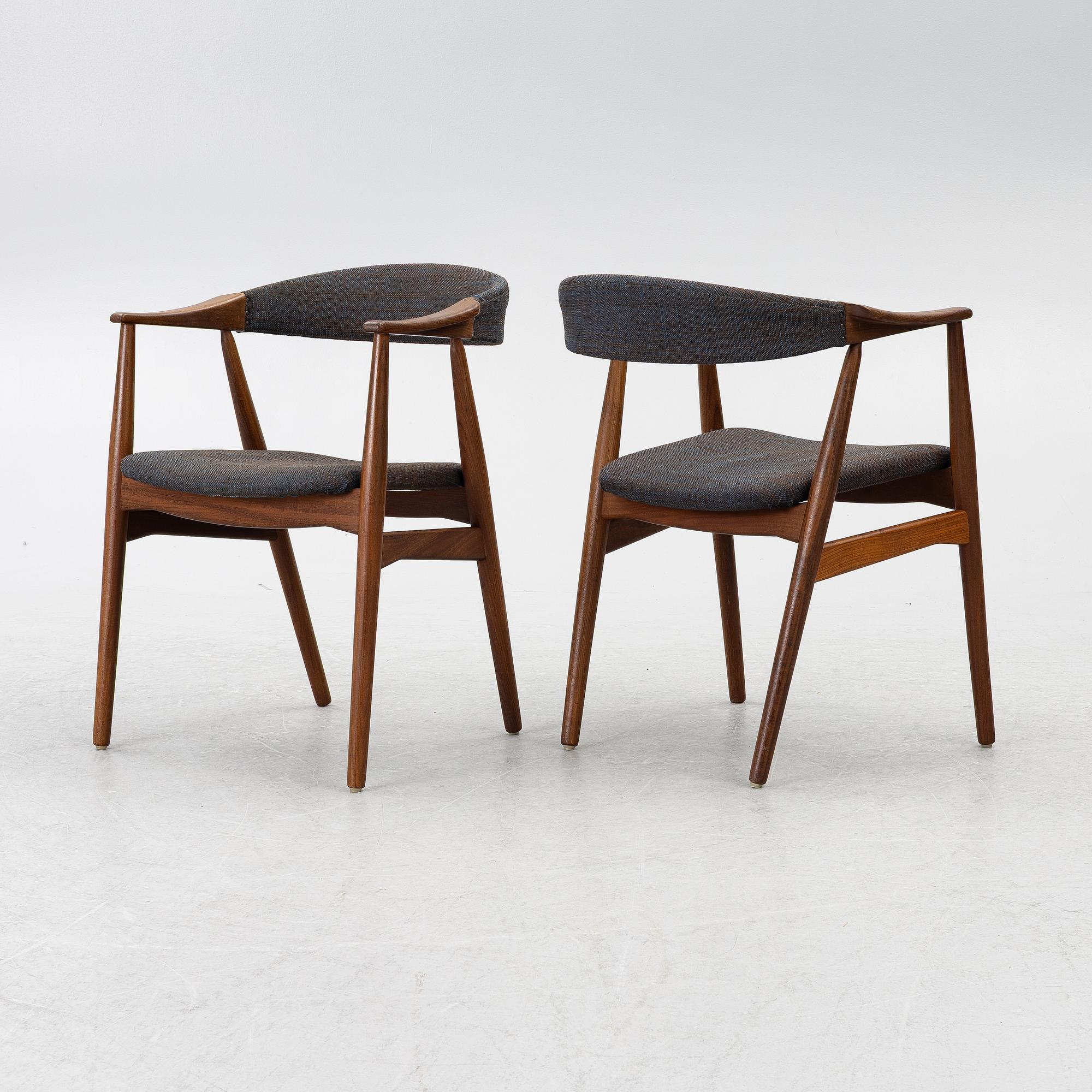 Thomas Harlev, six model 213 chairs, Farstrup, Denmark 1950s/60s.