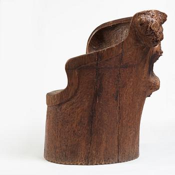 A Swedish folk art pine chair, early 20th Century.