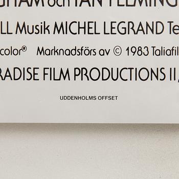 Film poster James Bond "Never Say Never Again" 1983.