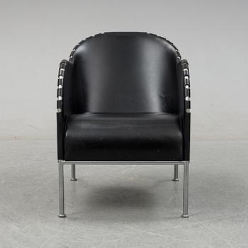 Mats Theselius, a 'Bruno' tubular steel and leather lounge chair, Källemo AB, designed in 1997.