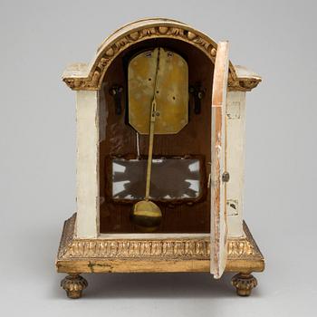 A Swedish late gustavian table clock, ca 1800.