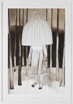 Pia Ingelse · PIA INGELSE, "I skydd av ljuset", färglitografi, signerad och numrerad 1/50.
