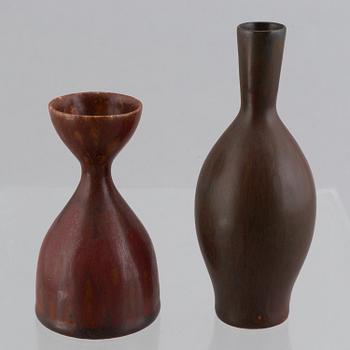 Carl-Harry Stålhane, two small glazed stoneware vases, Rörstrand.