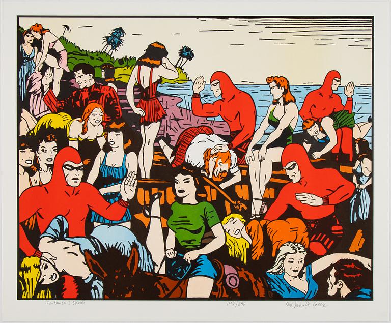 Carl Johan De Geer, lithograph in colours,s igned 145/290.