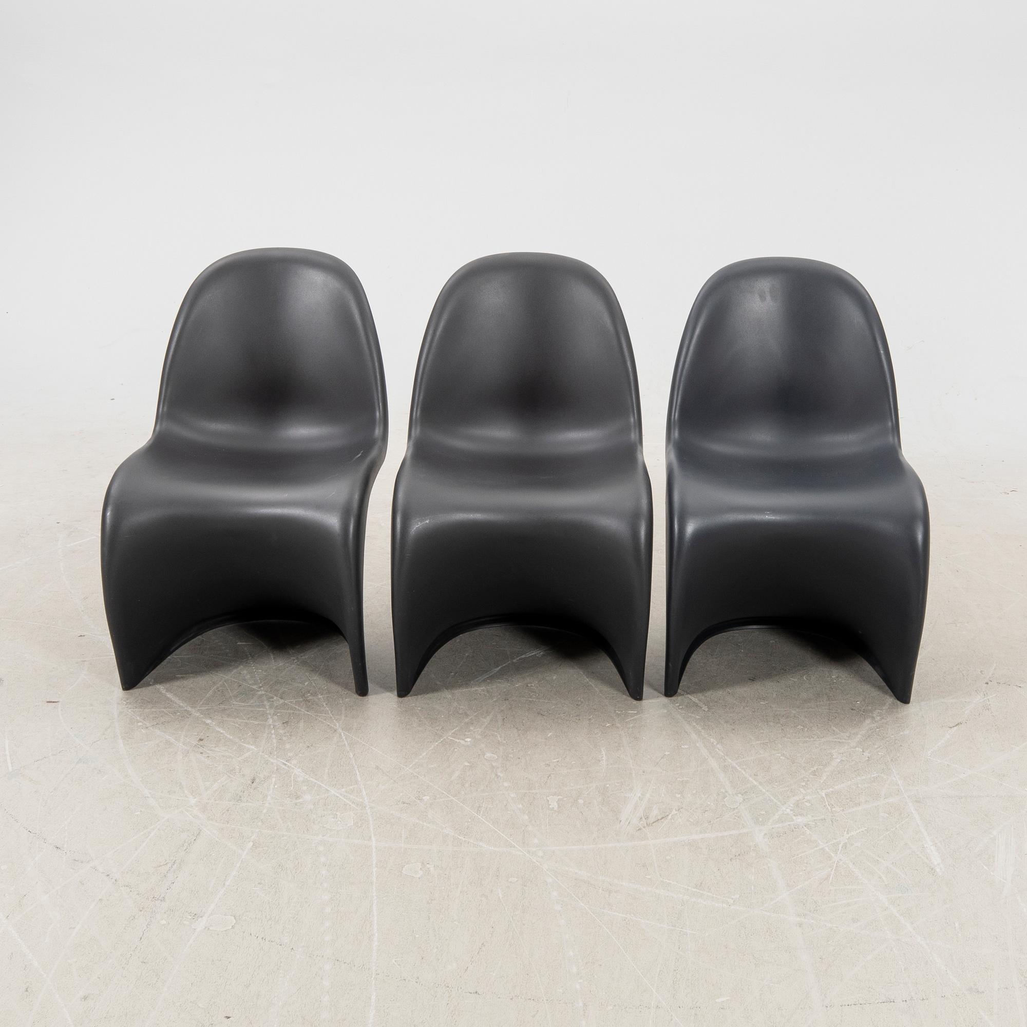Verner Panton, chairs, 3 pcs, "Panton chair", Vitra.