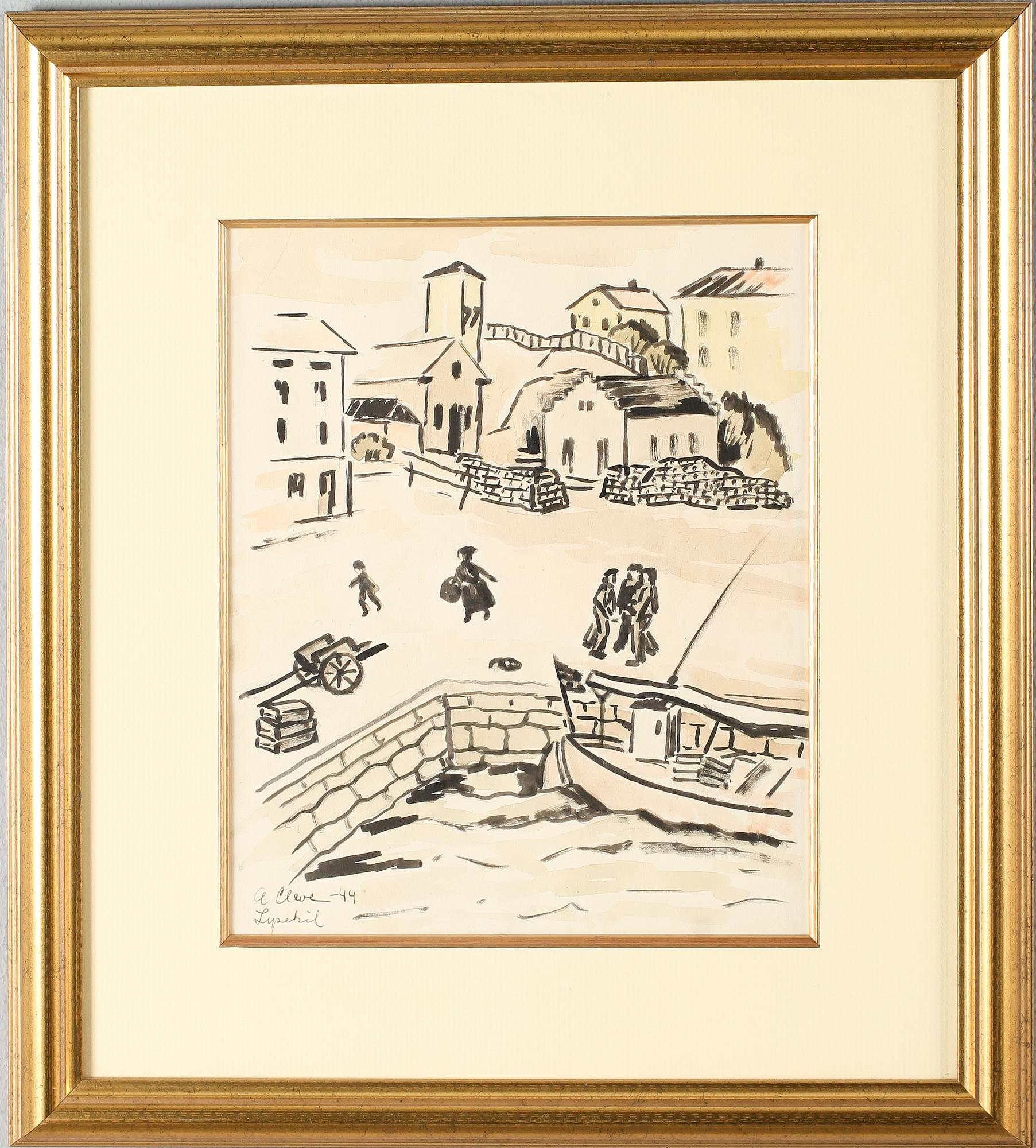 AGNES CLEVE, blandteknik, signerad och daterad -44.