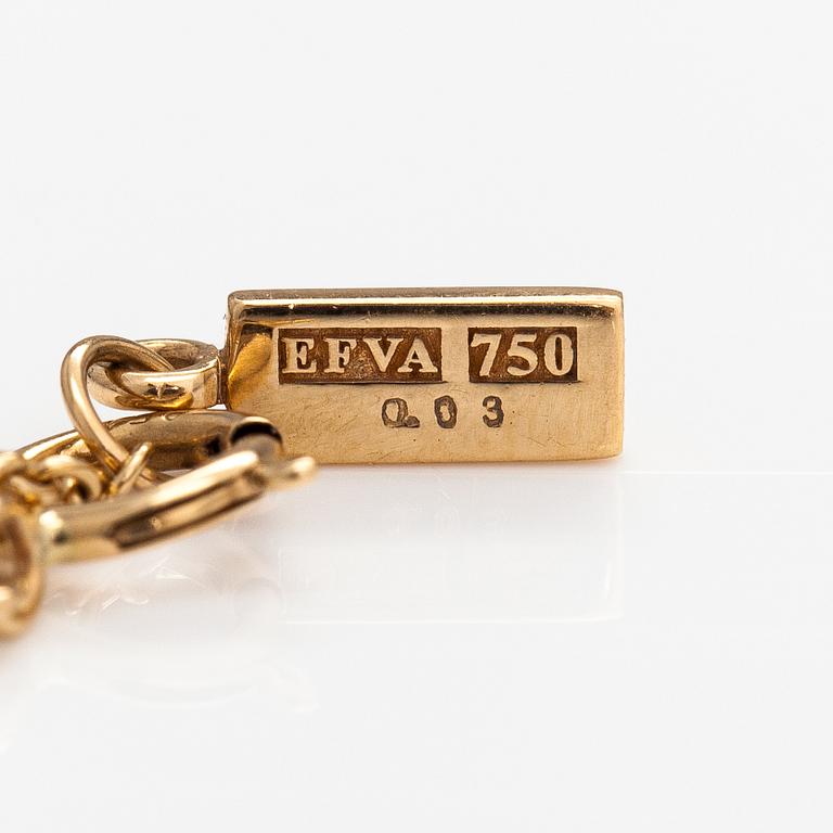 Efva Attling, "Ten & stars", an 18K gold  necklace with  diamonds ca. 0.03 ct in total. Stockholm.