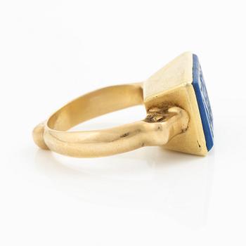 Ring, guld och lapis lazuli, Persien 1800-tal eller äldre.