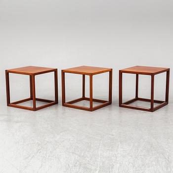 AKSEL KJERSGAARD, three Danish teak sidetables, 1950's/60's.