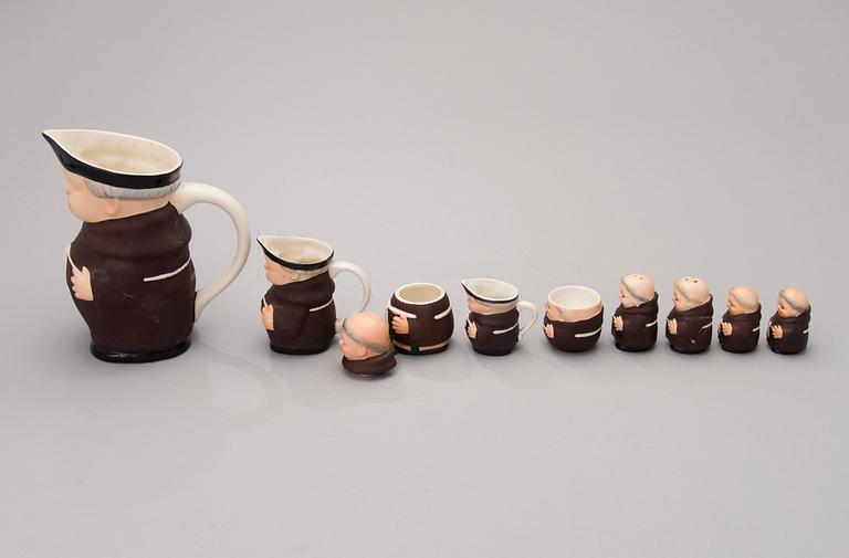 A Set of nine Goebel Monk Items by Goebel, (West) Germany.