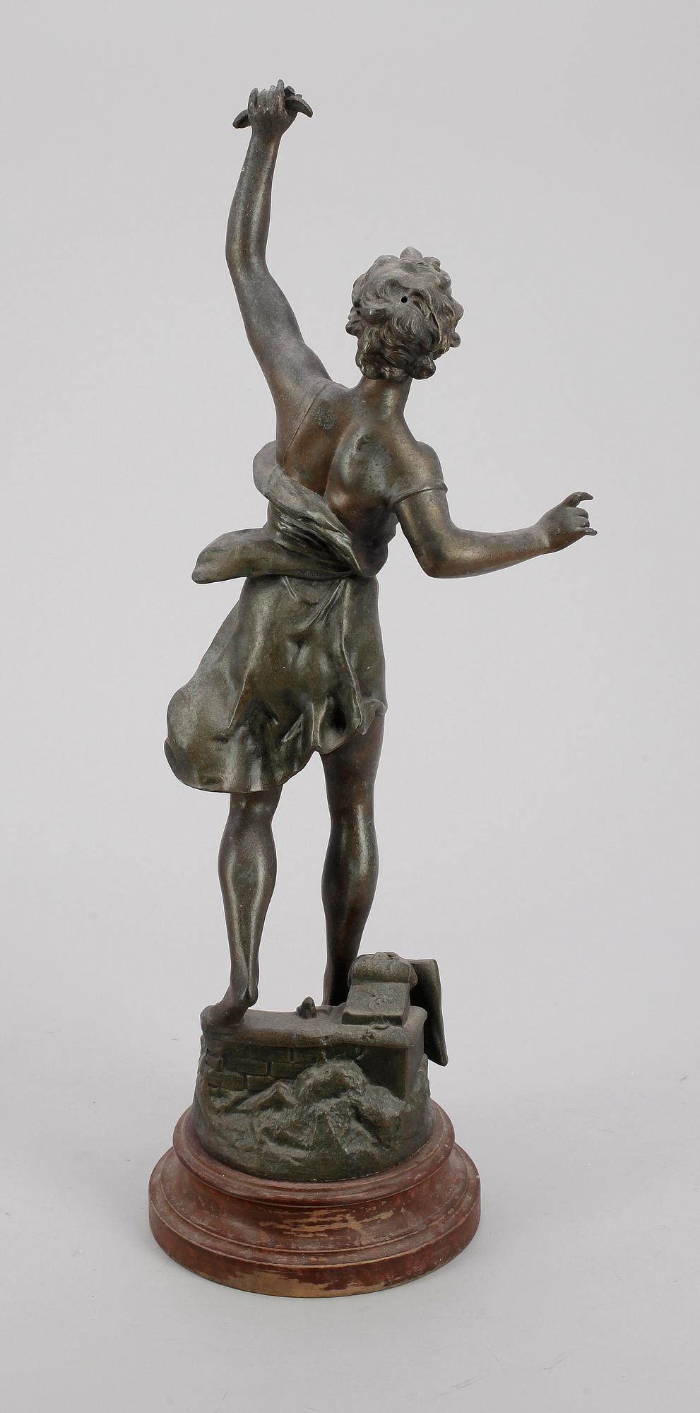 ÉMILE BRUCHON, efter, bronserad vit metall, skulptur, omkring 1900.