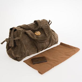 GUCCI Medium Suede Hysteria Top Handle Handbag.