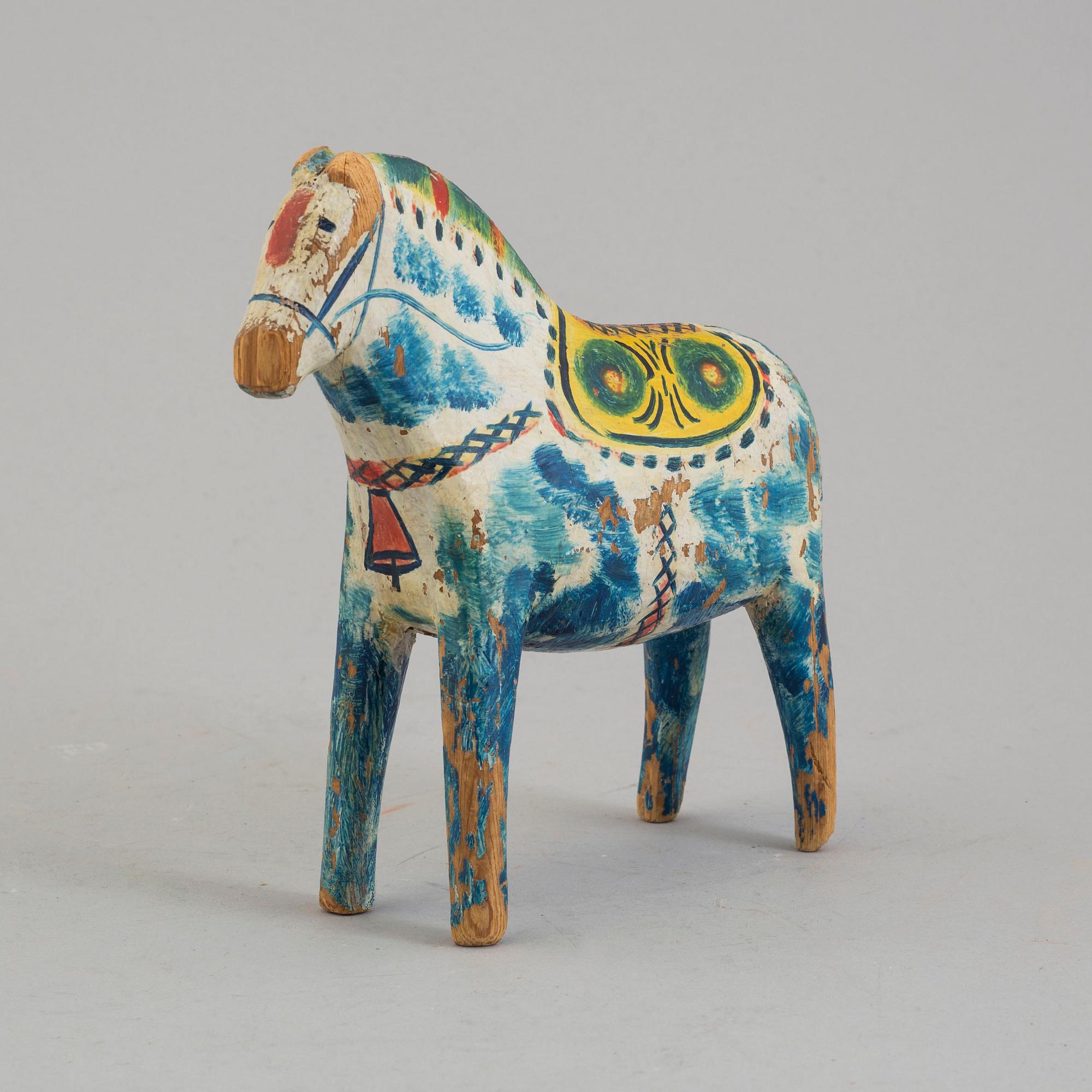A painted pine Dala Horse, first half of the 20th Century.
