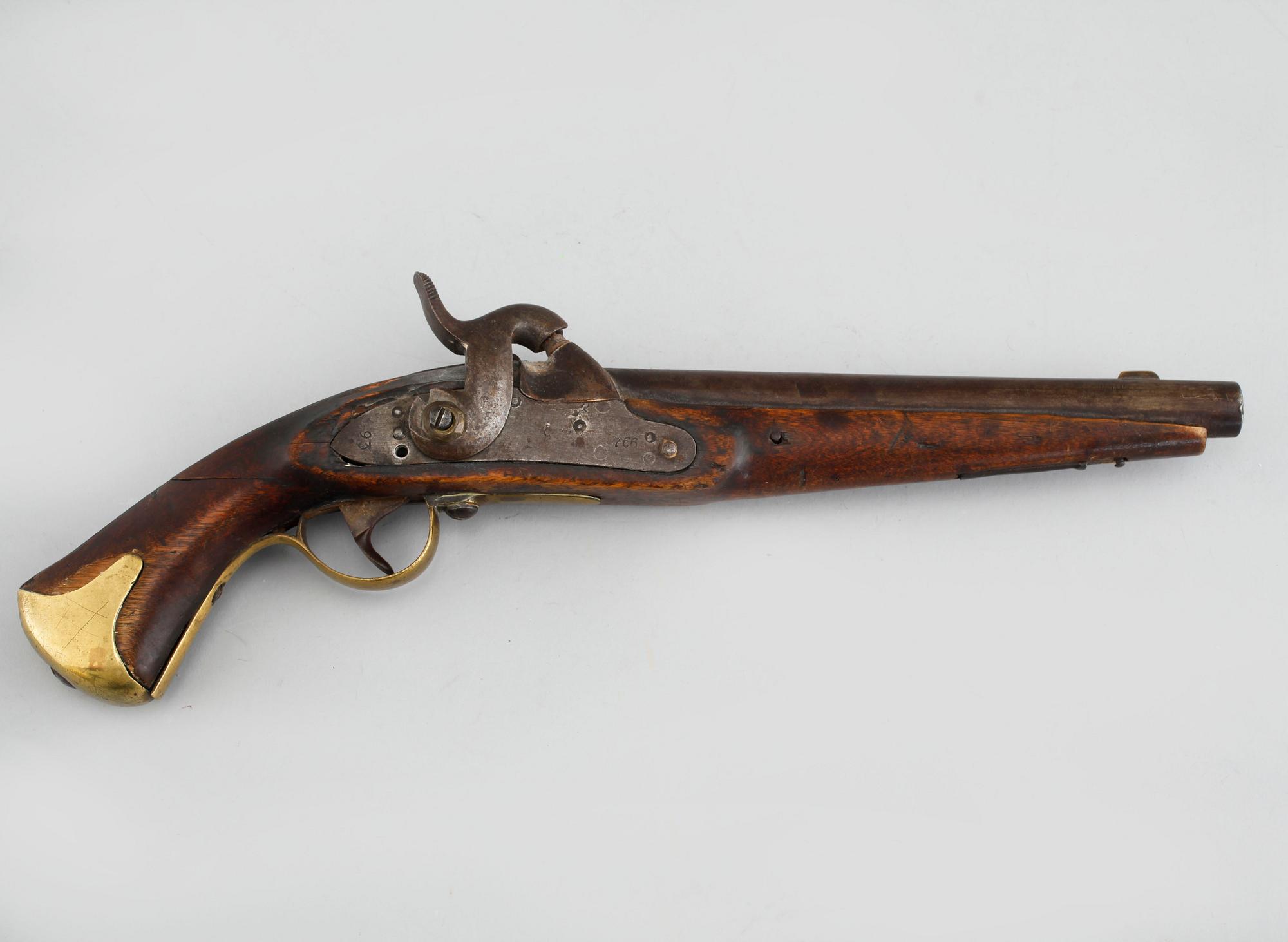 A mid 19th century cap lock gun.