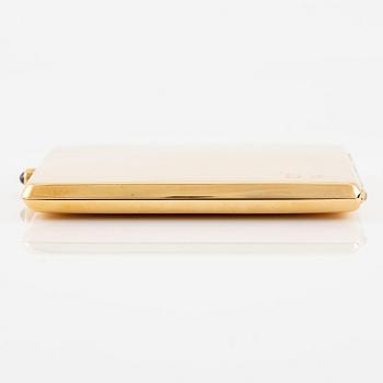 A Swedish 20th century 18ct gold cigarette case, mark of Karl Anderson, Stockholm 1920.