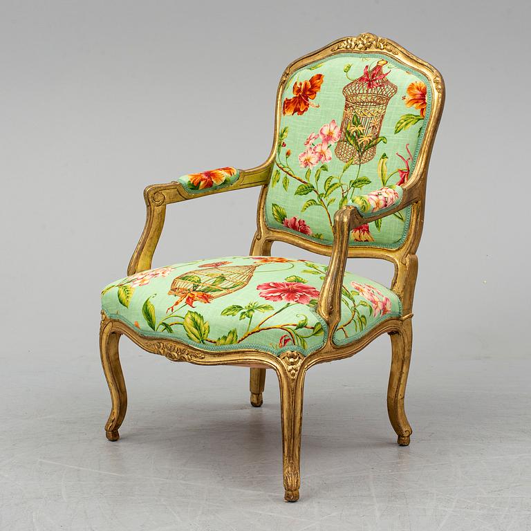 A late 20th century rococo-style armchair.