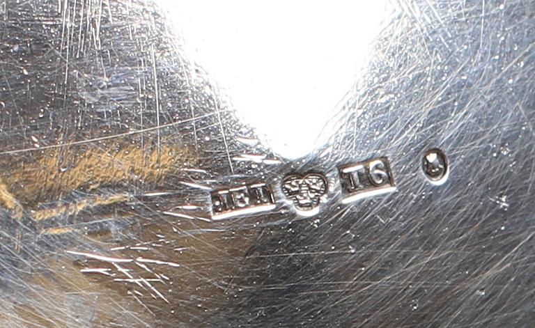 GRÄDDKANNOR, 2 st, silver, 1800-tal.