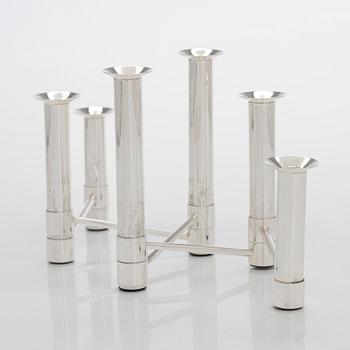 Tapio Wirkkala, a 'Nonstop' silver candelabrum, TW 432, numbered 74/90, for Kultakeskus, Hämeenlinna 2007.