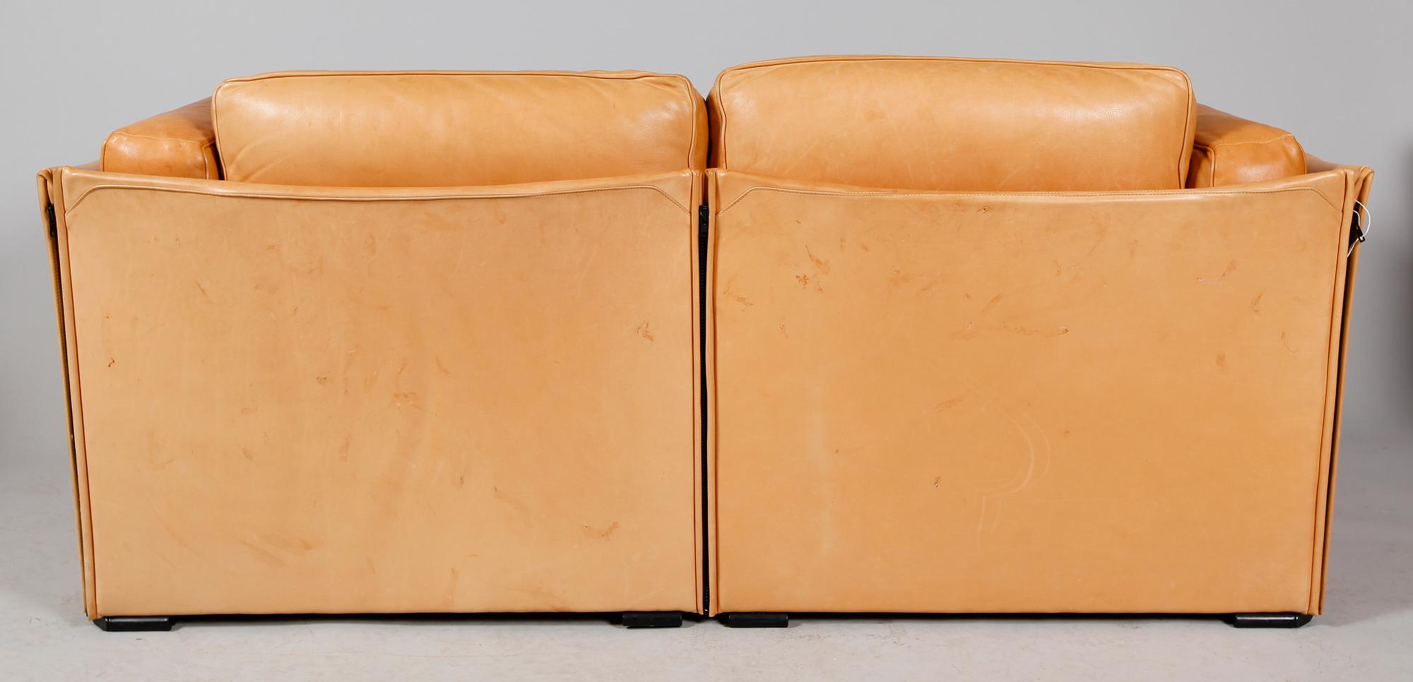 SOFFA OCH FÅTÖLJ, 2 del, "Duc", Mario Bellini, Cassina, Italien.