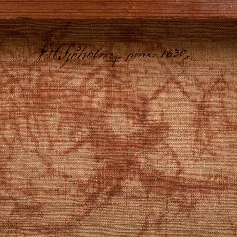 JOHAN HENRIC SJÖHOLM, oljor på duk, 2 st, den ena sign a tergo.