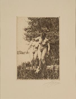 ANDERS ZORN, etsning, 1917, signerad med blyerts.