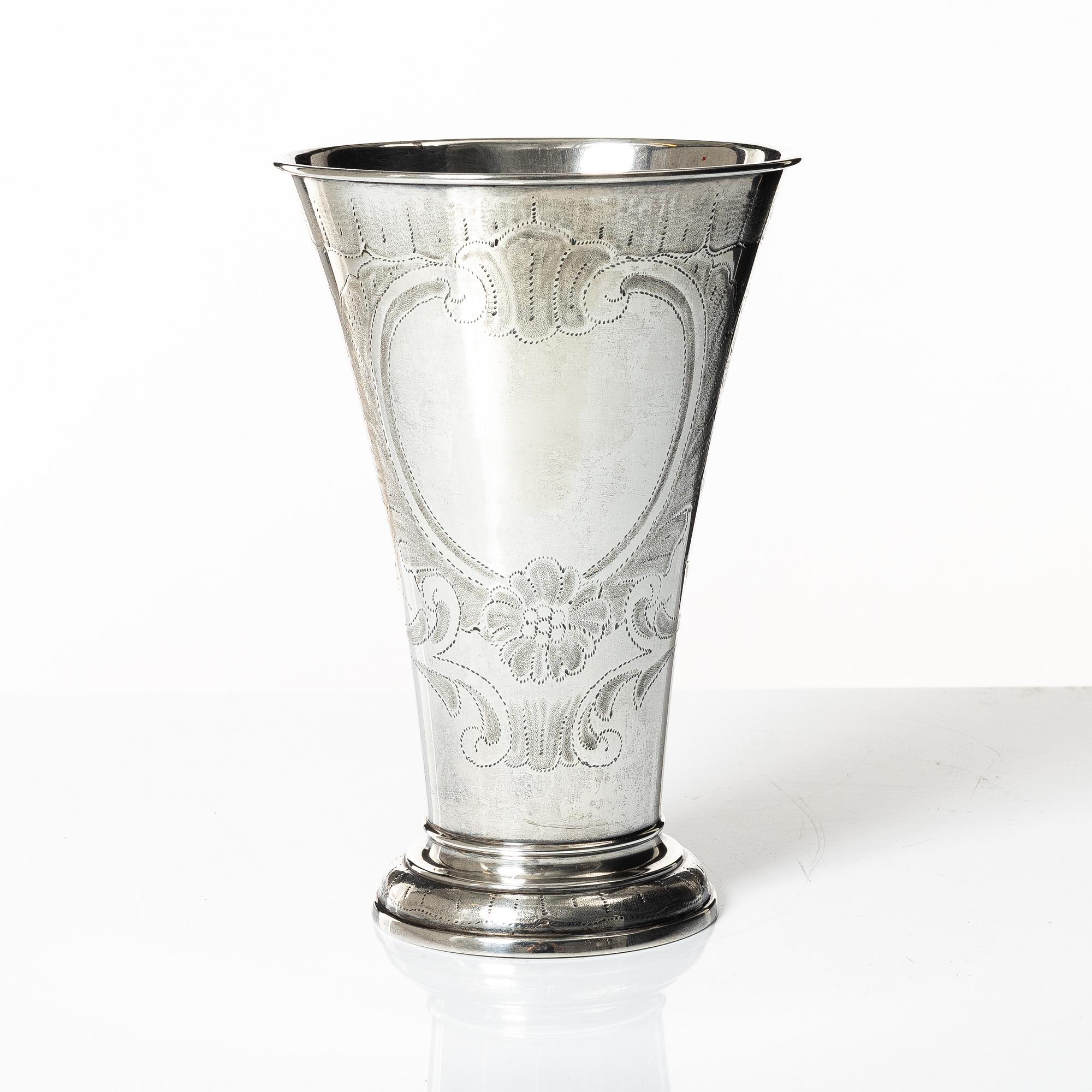 CG Hallberg, bägare, silver, Stockholm 1947.