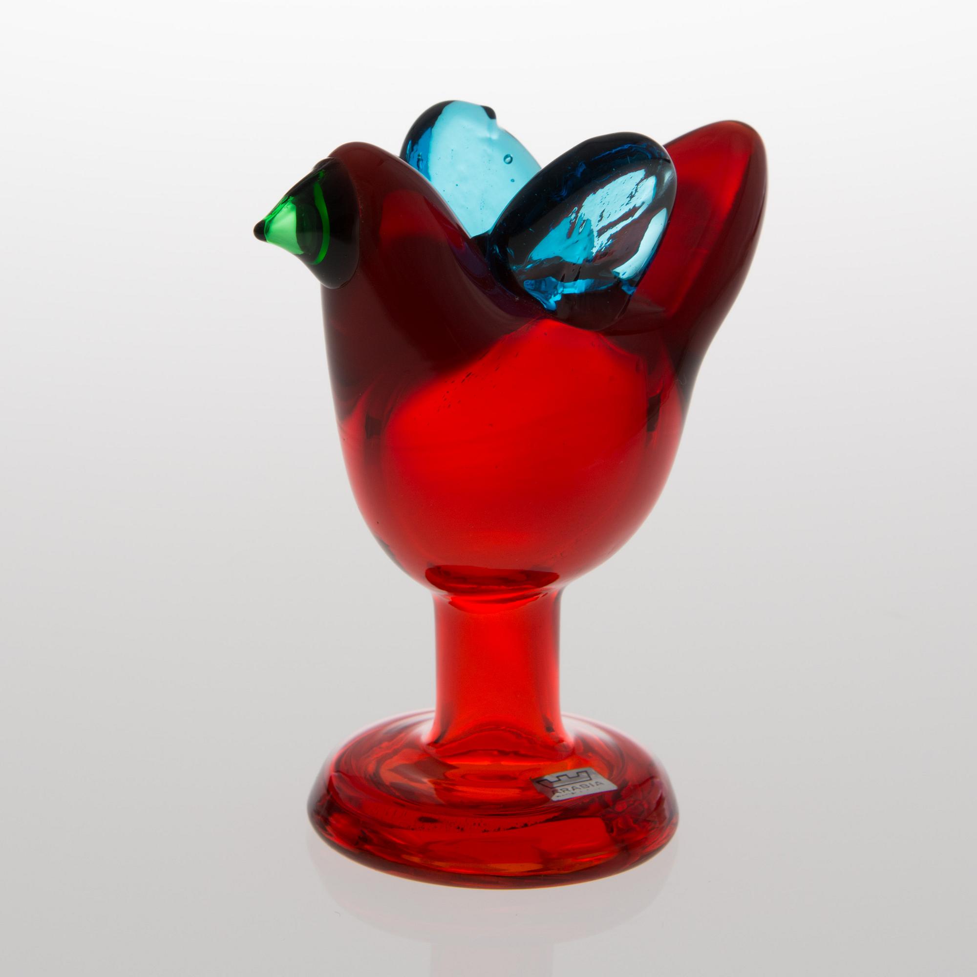 OIVA TOIKKA, LINTU. Sieppo. Sign. Oiva Toikka, Nuutajärvi Notsjö. 1970-luvun alku.